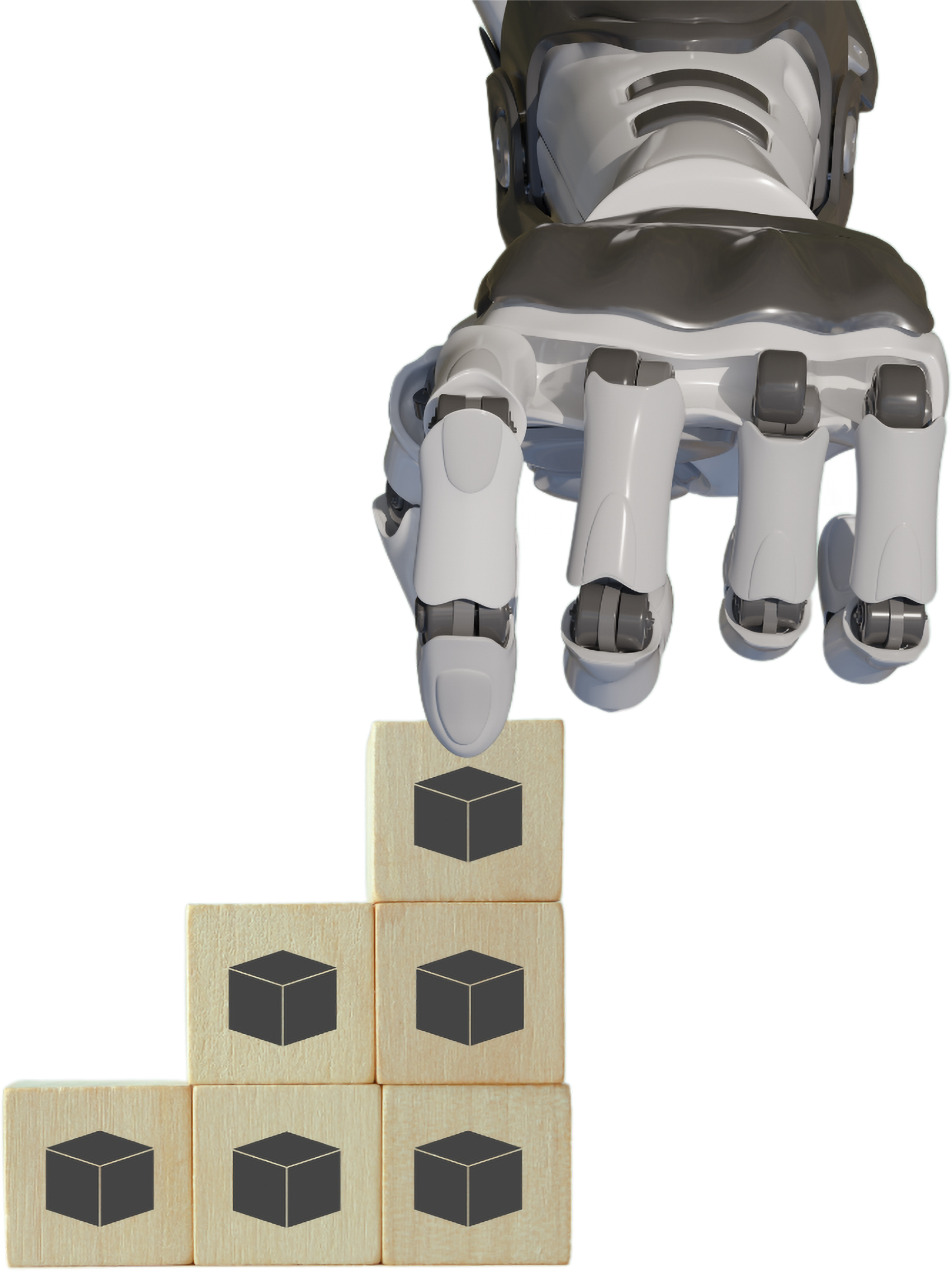 Robotic hand picking up blocks
